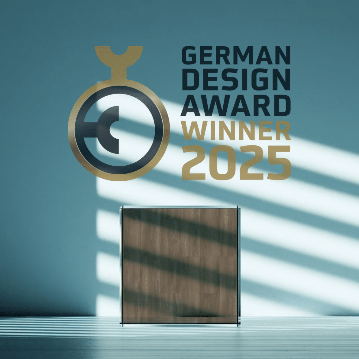 Logo German Design Award na tafli szkła