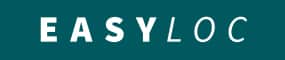 Zielone logo Easyloc z białym napisem