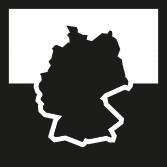 Czarna mapa symboliczna Niemiec - Wyprodukowano w Niemczech