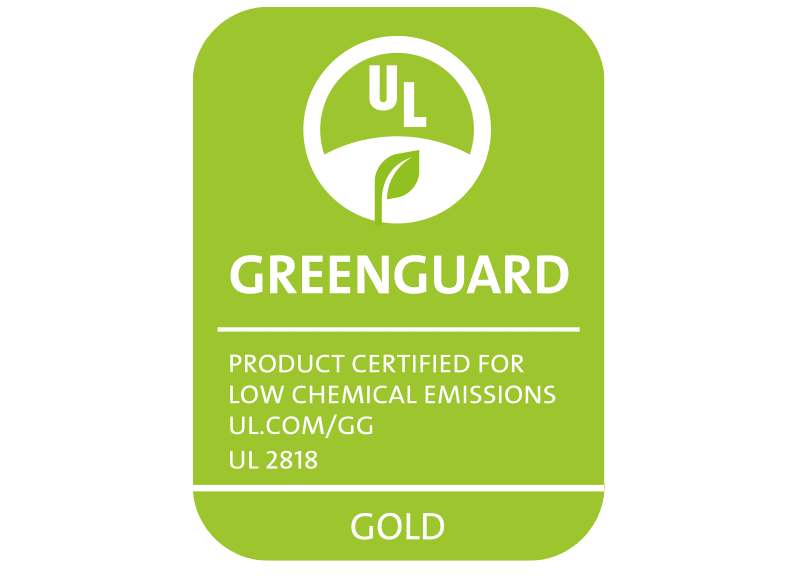 Zielony certyfikat GREENGUARD Gold - nagroda dla produktów o niskiej emisji substancji chemicznych (UL 2818)