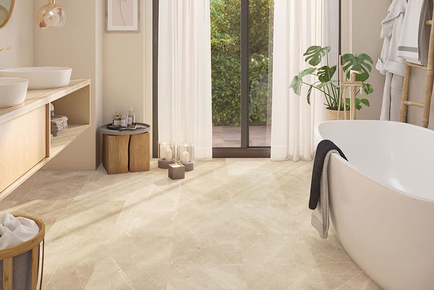 Salon z jasną podłogą - naturalny dopływ światła