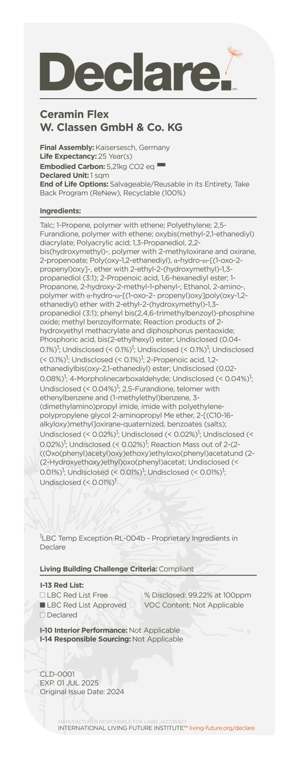 Gedruckter Bericht mit Text - Declare Label